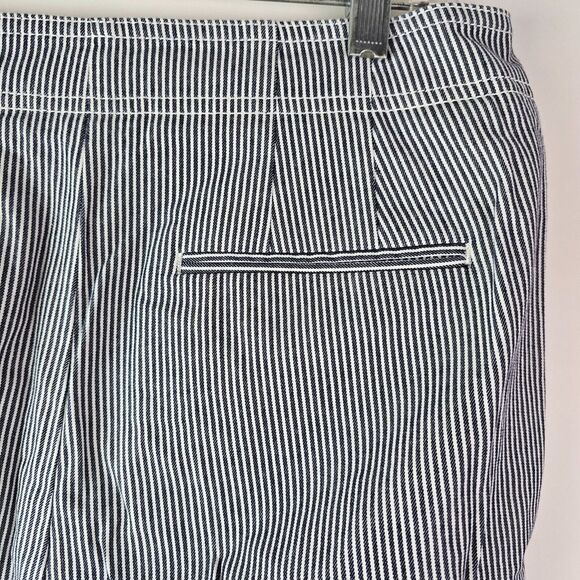 Talbots Blue White Striped High Waist Deck Wide Leg Pants Size 8 Coastal Summer‎ - Picture 4 of 8